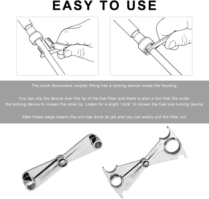 NYTKL Scissor Fuel Line Disconnect Tool, 3/4 5/8 1/2 and 3/8 Inch Filter Tool for Quick Disconnection, 4-in-1 Metal Fuel Line Disconnect Scissors for Heater A/C Line Service (2 in 1-2 PCS) - Image 4